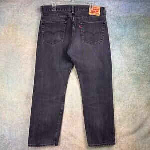 Vintage Levis 505 Black Denim Jeans Mens 36x30 Faded Y2K Straight Leg Regular